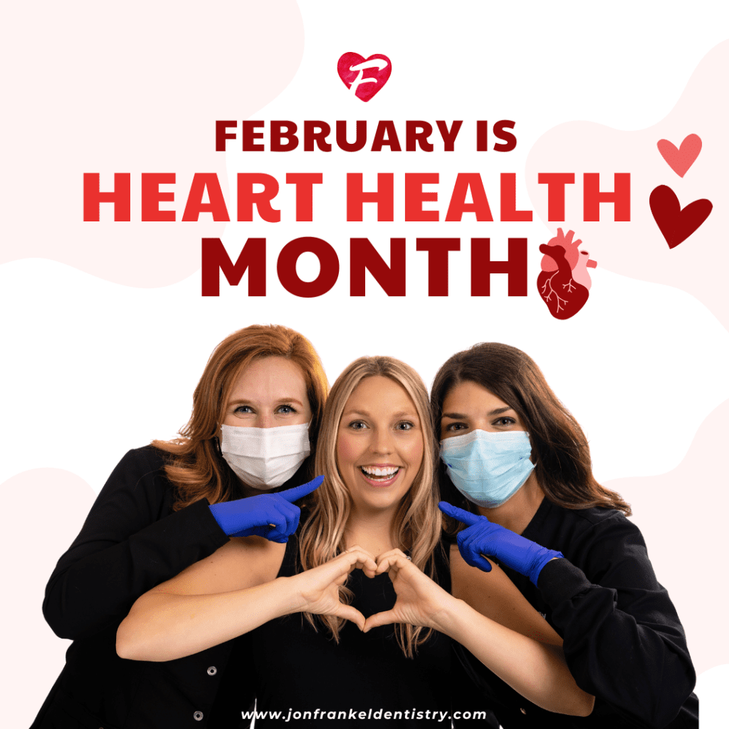 Graphic of three female employees under text that says "February is Heart Health Month" 